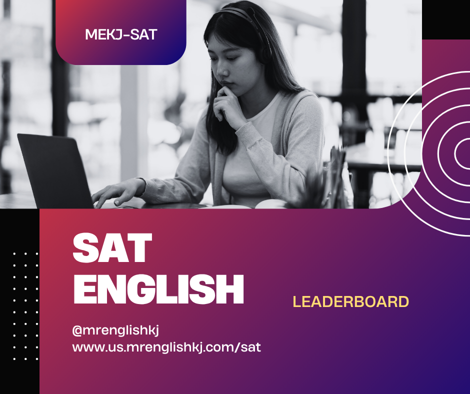 SAT reading and writing leaderboard, where you can see your score and compete against others.